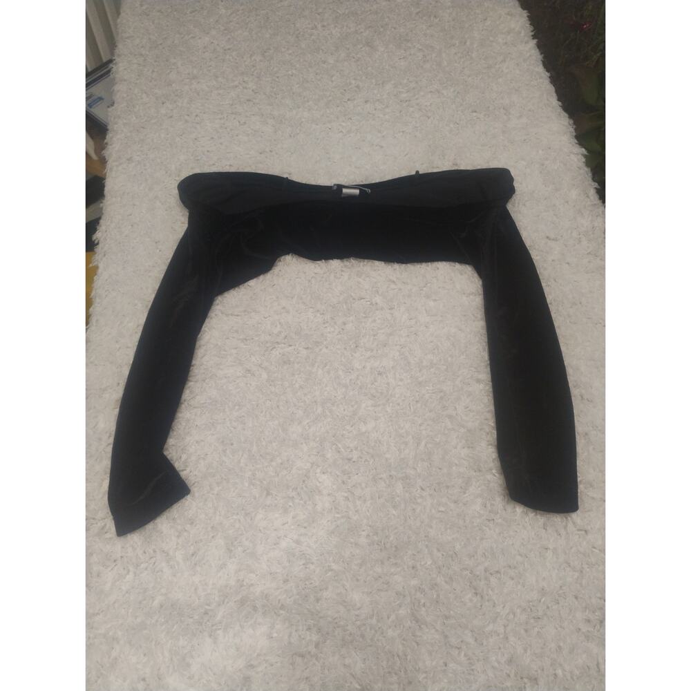 VTG Plum Black Velvet Shrug Bolero Jacket Crop Evening Wrap Sz 12PT Whimsigoth